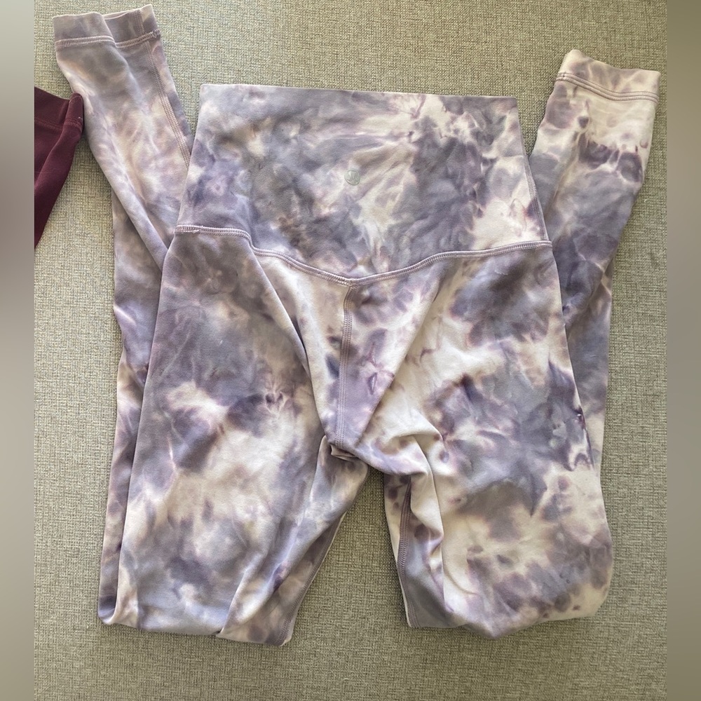Lululemon Align High Rise Leggings, Lavender/ Purple, Tie Dye, Size 2